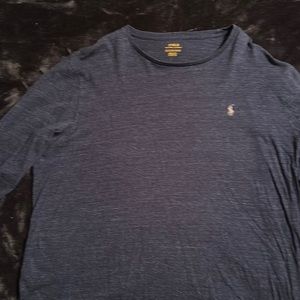X large navy long sleeved polo t-shirt.
